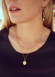 Mille necklace Forgyldt Maanesten 